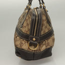 GUCCI GG Crystal Hand Bag Coated Canvas Beige Gold 223962 Auth bs27902-5