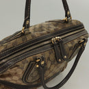 GUCCI GG Crystal Hand Bag Coated Canvas Beige Gold 223962 Auth bs27902-6