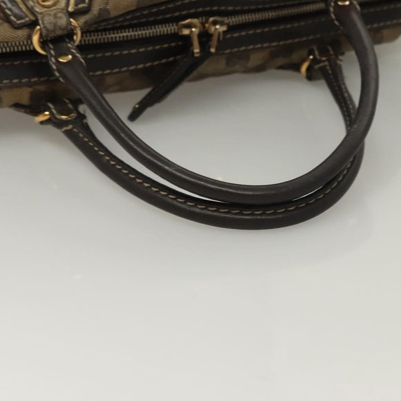 GUCCI GG Crystal Hand Bag Coated Canvas Beige Gold 223962 Auth bs27902