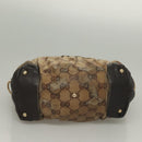 GUCCI GG Crystal Hand Bag Coated Canvas Beige Gold 223962 Auth bs27902-9