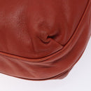 LOEWE Shoulder Bag Leather Red Gold Auth bs27909-16