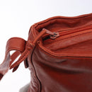 LOEWE Shoulder Bag Leather Red Gold Auth bs27909-10