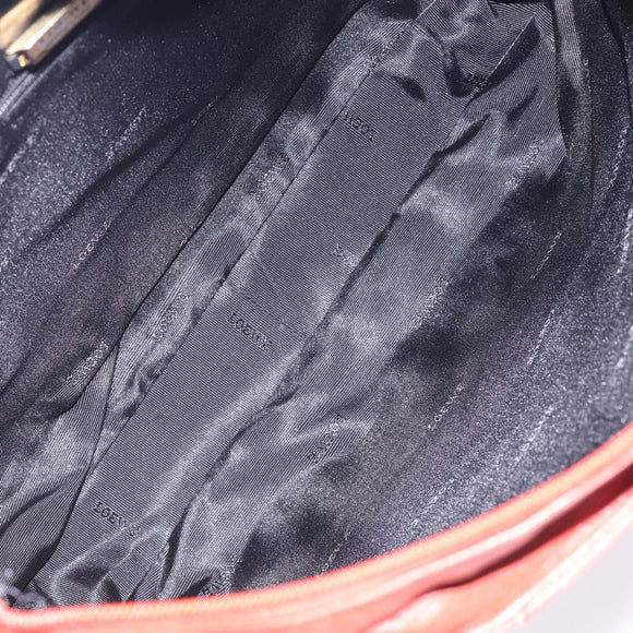 LOEWE Shoulder Bag Leather Red Gold Auth bs27909