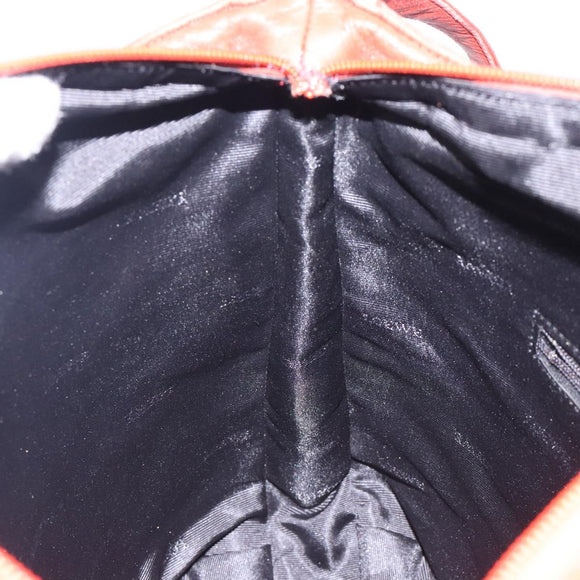 LOEWE Shoulder Bag Leather Red Gold Auth bs27909