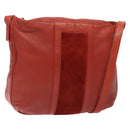 LOEWE Shoulder Bag Leather Red Gold Auth bs27909-1