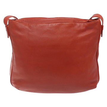 LOEWE Shoulder Bag Leather Red Gold Auth bs27909 - 0