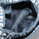 FENDI Zucchino Canvas Shoulder Bag Black Silver Auth bs27912-11