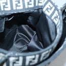 FENDI Zucchino Canvas Shoulder Bag Black Silver Auth bs27912-18