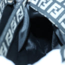 FENDI Zucchino Canvas Shoulder Bag Black Silver Auth bs27912-19