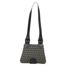 FENDI Zucchino Canvas Shoulder Bag Black Silver Auth bs27912-2