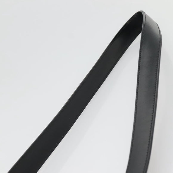 FENDI Zucchino Canvas Shoulder Bag Black Silver Auth bs27912