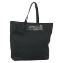 FENDI Zucchino Canvas Tote Bag Black Silver Auth bs27913-1