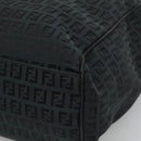 FENDI Zucchino Canvas Tote Bag Black Silver Auth bs27913-14
