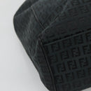 FENDI Zucchino Canvas Tote Bag Black Silver Auth bs27913-15