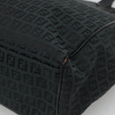 FENDI Zucchino Canvas Tote Bag Black Silver Auth bs27913-9