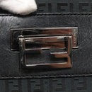 FENDI Zucchino Canvas Tote Bag Black Silver Auth bs27913-10