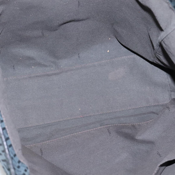 FENDI Zucchino Canvas Tote Bag Black Silver Auth bs27913