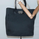 FENDI Zucchino Canvas Tote Bag Black Silver Auth bs27913-21