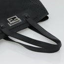 FENDI Zucchino Canvas Tote Bag Black Silver Auth bs27913-7