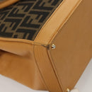 FENDI Zucca Canvas Hand Bag 2way Brown Black Auth bs27918-15