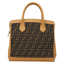 FENDI Zucca Canvas Hand Bag 2way Brown Black Auth bs27918-13