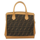 FENDI Zucca Canvas Hand Bag 2way Brown Black Auth bs27918-2