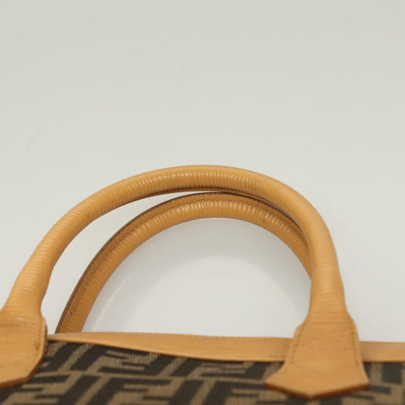 FENDI Zucca Canvas Hand Bag 2way Brown Black Auth bs27918