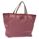 GUCCI GG Canvas Tote Bag Nylon Pink Silver 282439 Auth bs27919-1