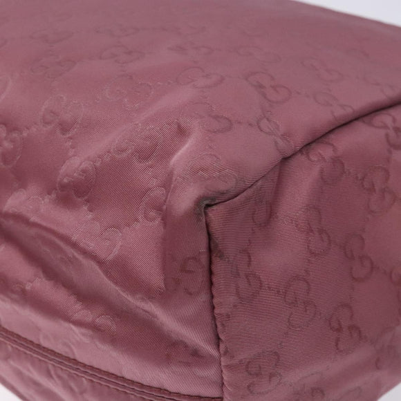 GUCCI GG Canvas Tote Bag Nylon Pink Silver 282439 Auth bs27919