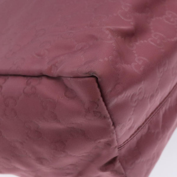 GUCCI GG Canvas Tote Bag Nylon Pink Silver 282439 Auth bs27919