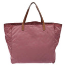 GUCCI GG Canvas Tote Bag Nylon Pink Silver 282439 Auth bs27919-2