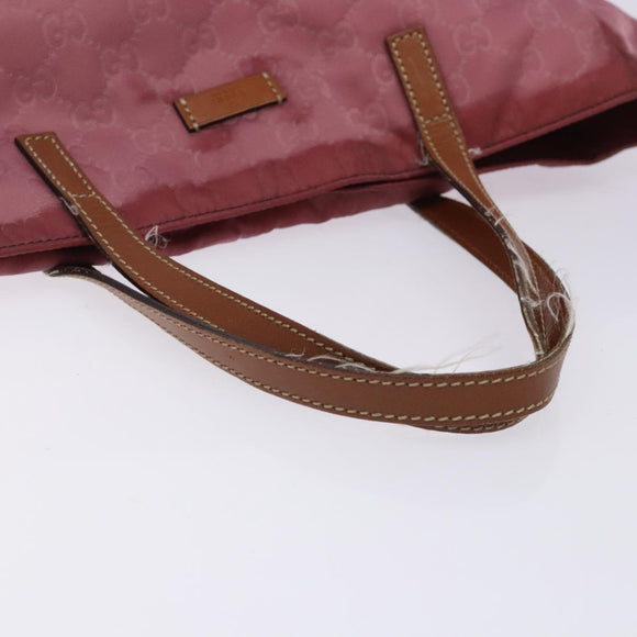 GUCCI GG Canvas Tote Bag Nylon Pink Silver 282439 Auth bs27919