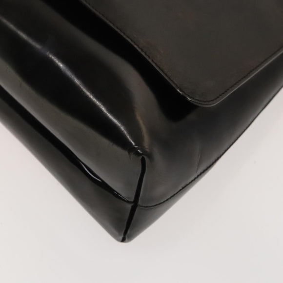 GUCCI Shoulder Bag Enamel Black Silver 002 1705 0424 Auth bs27922