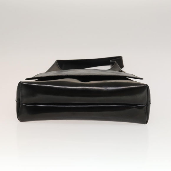 GUCCI Shoulder Bag Enamel Black Silver 002 1705 0424 Auth bs27922