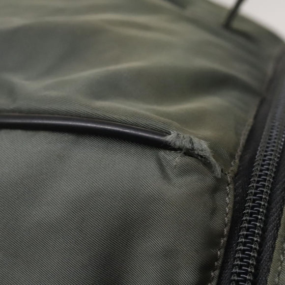 PRADA Sports Boston Bag Nylon Gray Silver Auth bs27925