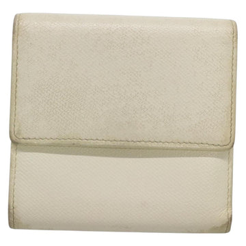 CHANEL Bifold Wallet Leather White Gold CC Auth bs27934 - 0