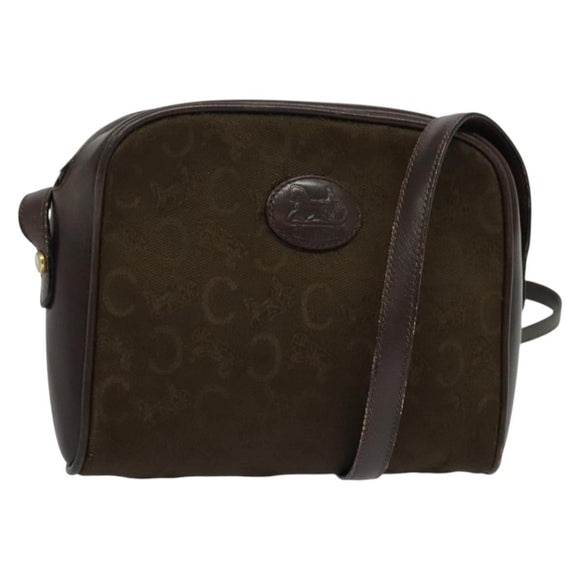 CELINE C Sulky Shoulder Bag Canvas Brown Gold Auth bs27936
