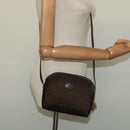 CELINE C Sulky Shoulder Bag Canvas Brown Gold Auth bs27936-20