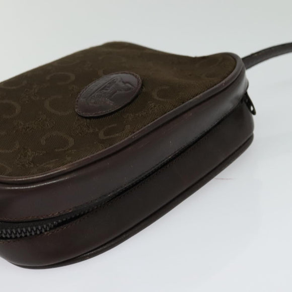 CELINE C Sulky Shoulder Bag Canvas Brown Gold Auth bs27936