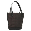 CELINE C Macadam Canvas Hand Bag Black Silver Auth bs27937-1