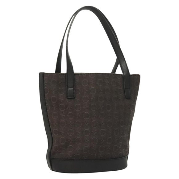 CELINE C Macadam Canvas Hand Bag Black Silver Auth bs27937