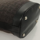 CELINE C Macadam Canvas Hand Bag Black Silver Auth bs27937-15