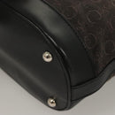 CELINE C Macadam Canvas Hand Bag Black Silver Auth bs27937-16