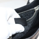 CELINE C Macadam Canvas Hand Bag Black Silver Auth bs27937-12