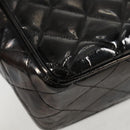 CHANEL Matelasse 30 Chain Shoulder Bag Enamel Black Gold CC Auth bs27942-16