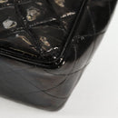 CHANEL Matelasse 30 Chain Shoulder Bag Enamel Black Gold CC Auth bs27942-17