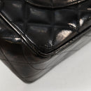 CHANEL Matelasse 30 Chain Shoulder Bag Enamel Black Gold CC Auth bs27942-18