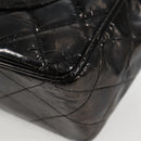 CHANEL Matelasse 30 Chain Shoulder Bag Enamel Black Gold CC Auth bs27942-19