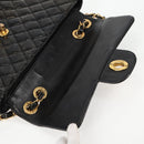 CHANEL Matelasse 30 Chain Shoulder Bag Enamel Black Gold CC Auth bs27942-21