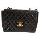 CHANEL Matelasse 30 Chain Shoulder Bag Enamel Black Gold CC Auth bs27942-13